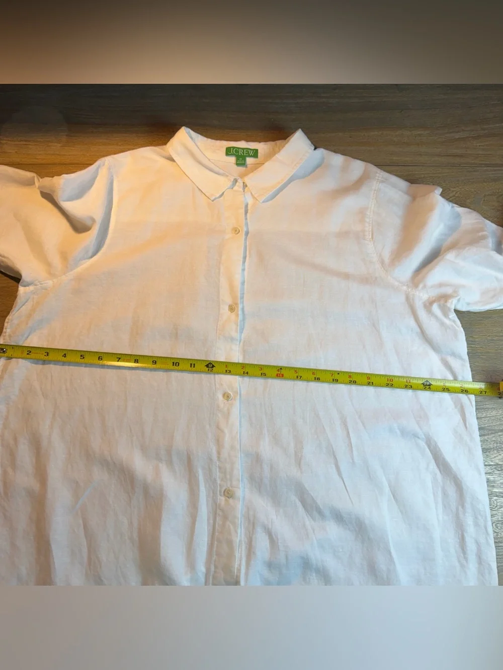 Women’s White Linen Blend Beach Shirt Cover-Up